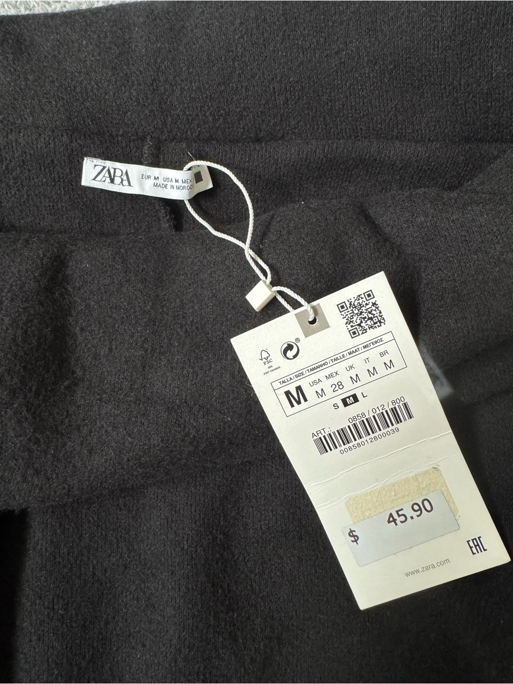 Zara Black Off-Shoulder Long-Sleeve Midi Dress - Picture 3 of 5